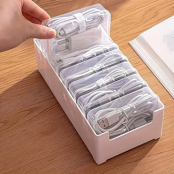 11 Box Cable Organizer Storage Box, Desktop Cable Management - Image 6
