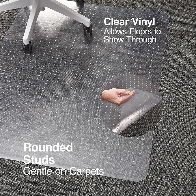 Staples Office Chair Mat, Medium-Pile Carpets, 60 x 46 Inch, Smooth Glide - Image 3