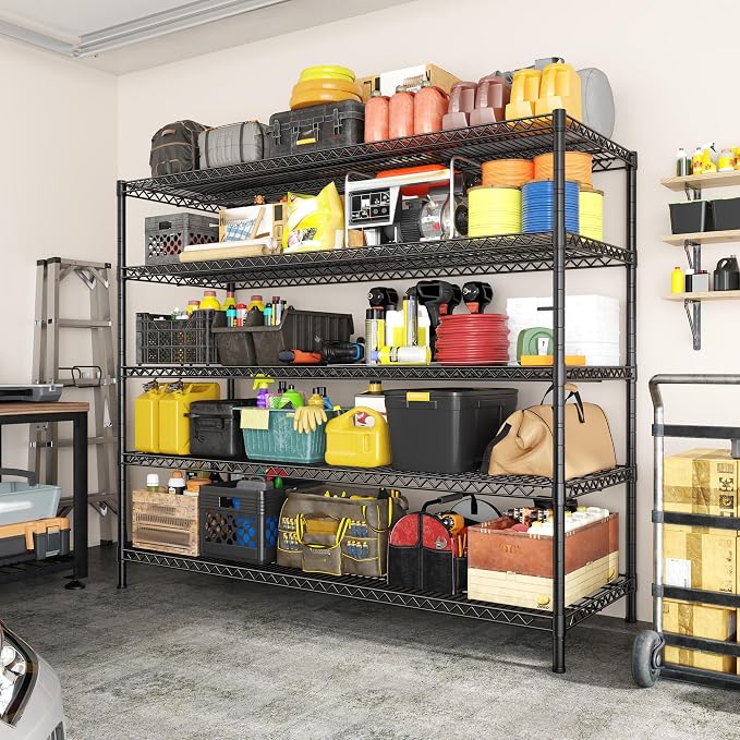 REIBII 3200LBS Storage Shelves 55.5" W Garage Shelving Heavy Duty 5 Tier - Image 6