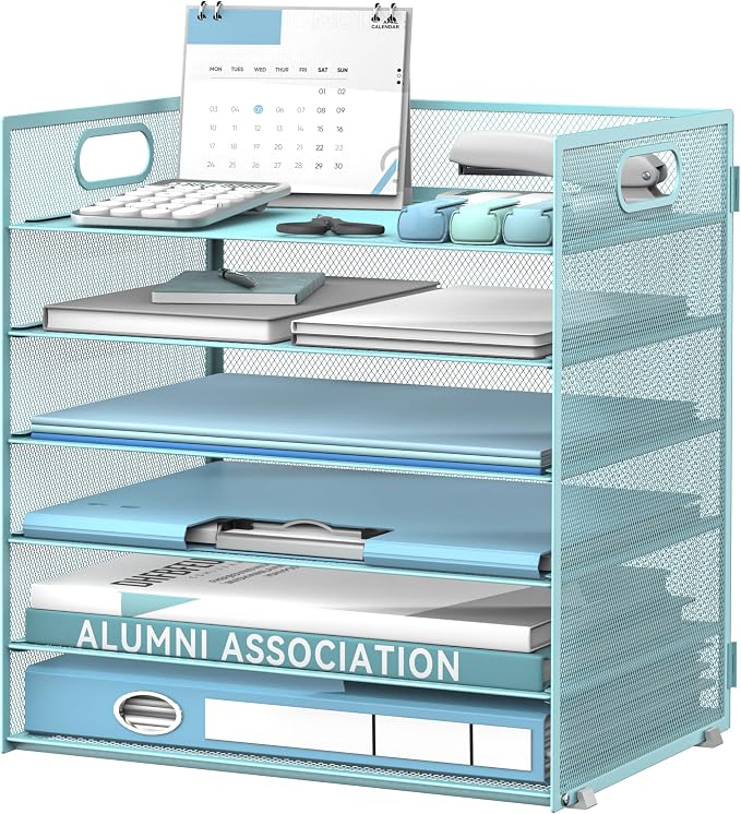 Daltack 6 Tier Paper Organizer for Desk, Paper Letter Tray Organizer for Desks by DALTACK