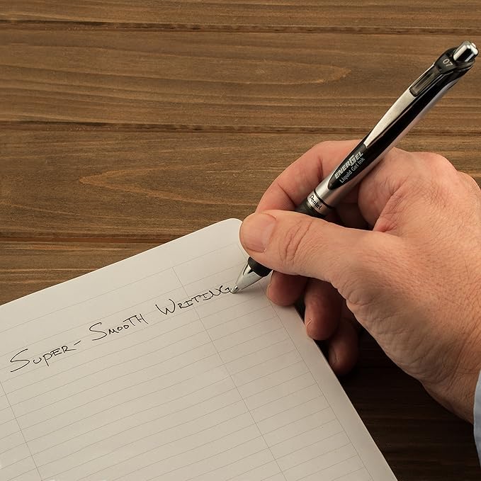 Pentel Pink BCA EnerGel Retractable Liquid Gel Pen, Medium Line, Metal Tip - Image 4