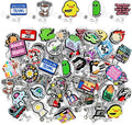 50 Pack Funny Retractable Badge Reel Holder Fun Humorous PVC ID Badge Reels by YEALQUE