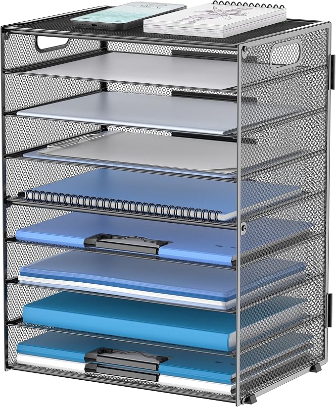 DALTACK 9-Tier Paper Organizer for Desk, Mesh Letter Tray Desk Organizer by DALTACK
