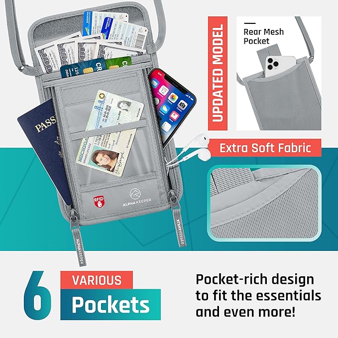 Neck Wallet, Travel Pouch For Passport Holder And Documents, Travel Neck Wallet - Image 5