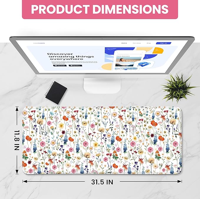Large Mouse Pad for Desktop, Cute Desk Mat Pad Protector for Work & Gaming - Image 2