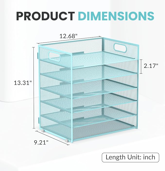 Daltack 6 Tier Paper Organizer for Desk, Paper Letter Tray Organizer for Desks - Image 3