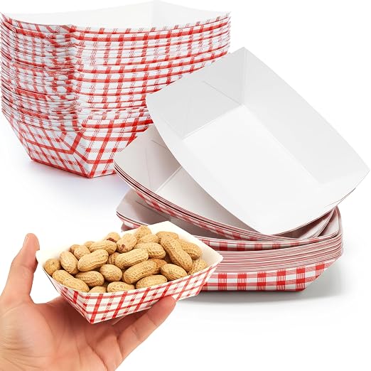 Heavy Duty, Greaseproof .5 Lb Paper Food Trays 200 Pk. Recyclable, Coated Mini by FoodRestaurantSupplies