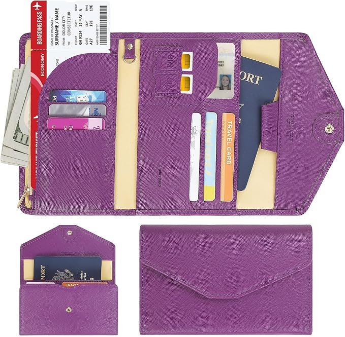 ZOPPEN Mulit-purpose Rfid Blocking Passport Holder Travel Wallet Passport and - Image 2