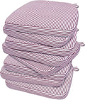 AAAAAcessories D-Shaped Chair Cushions, Machine-Washable Cover, Pinstripe Red by AAAAAcessories