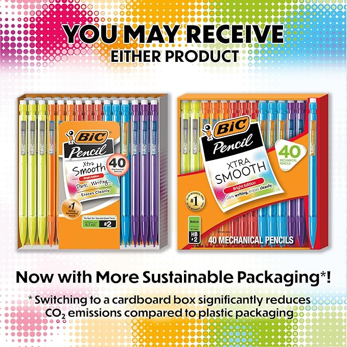 BIC Xtra Smooth Bright Edition Mechanical Pencils, 0.7 mm Medium Point - Image 2