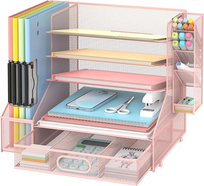DALTACK Mesh Desk Organizer, 5-Tier Paper Letter Tray by DALTACK