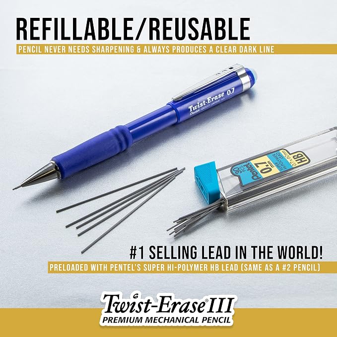 Pentel Twist-Erase III Mechanical Pencil, Box of 12 - Image 4