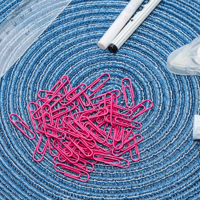 100 Pcs Rose Red Paper Clips, 1.1 Inch Colorful Paperclips | Vinyl Coated - Image 4