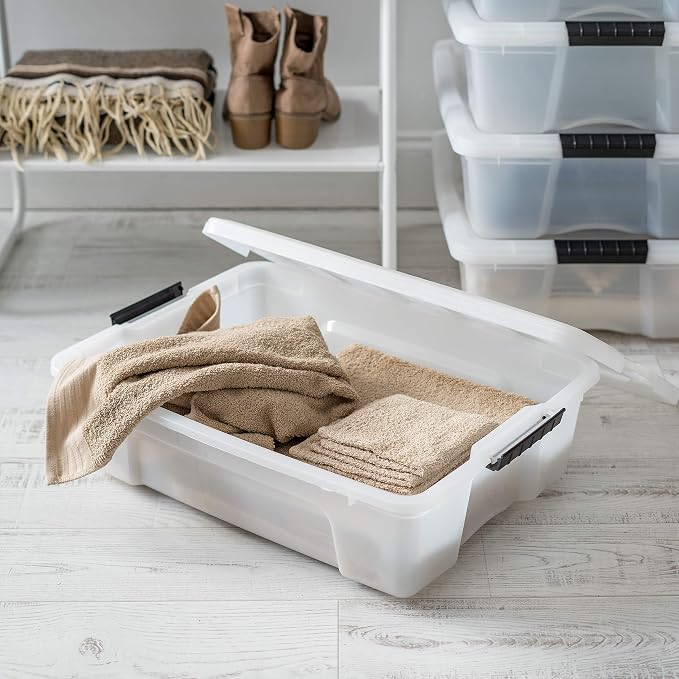 IRIS USA 27 Qt Stackable Plastic Storage Bins - Image 8