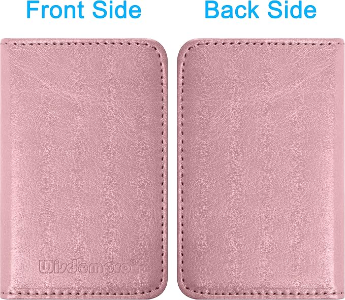 Wisdompro Business Card Holder, 2-Sided PU Leather Folio Name Card Holder - Image 6