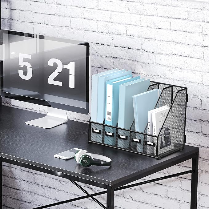SUPEASY Desk Organizers Metal Desk Magazine File Holder - Image 3