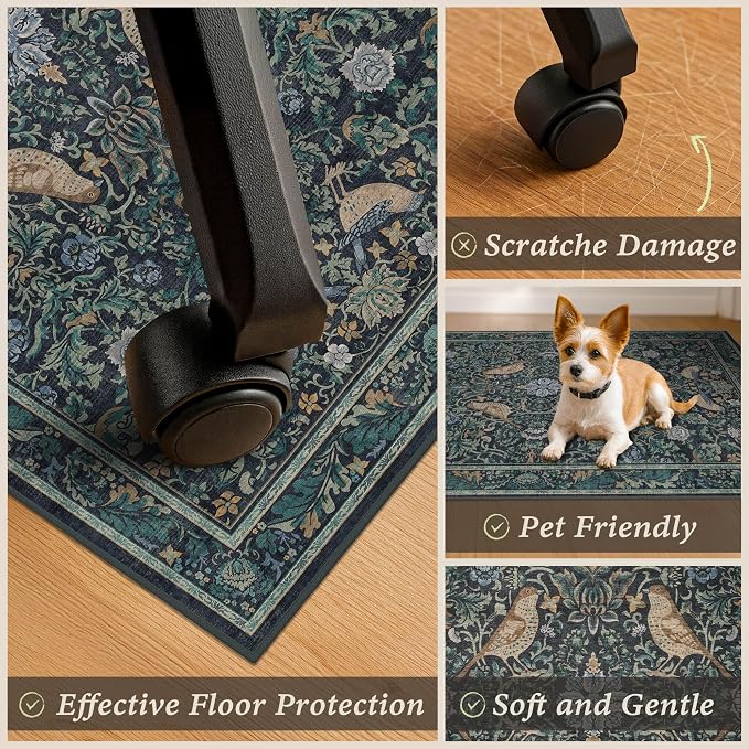 Office Chair Mat for Hardwood Floors, 4x5 Low Pile Floor Protector for Rolling - Image 4