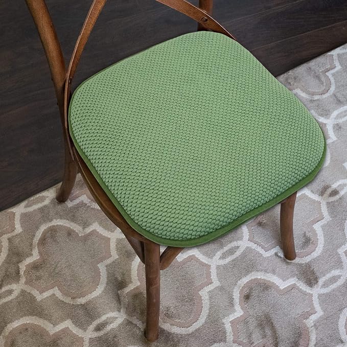 Sweet Home Collection Memory Foam Chair Cushion Honeycomb Pattern Solid Color - Image 5