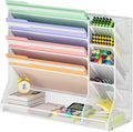 Jakyitvi Adjustable 5 Tiers Wall File Organizer Metal Hanging Holder White | 5 by Jakyitvi