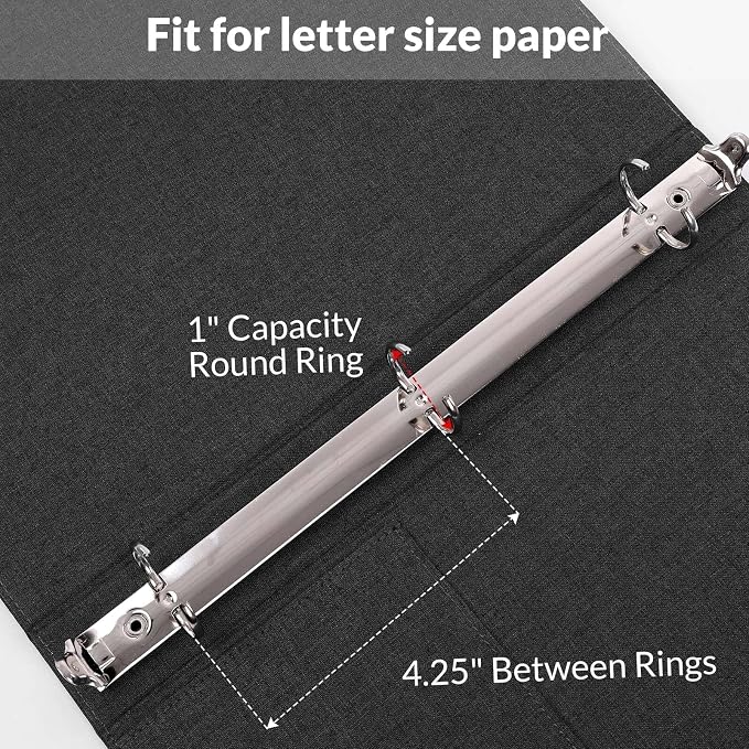 SKYDUE Clipboard Binder with Dividers, 1 Inch 3 Ring Binder with Clipboard on - Image 4