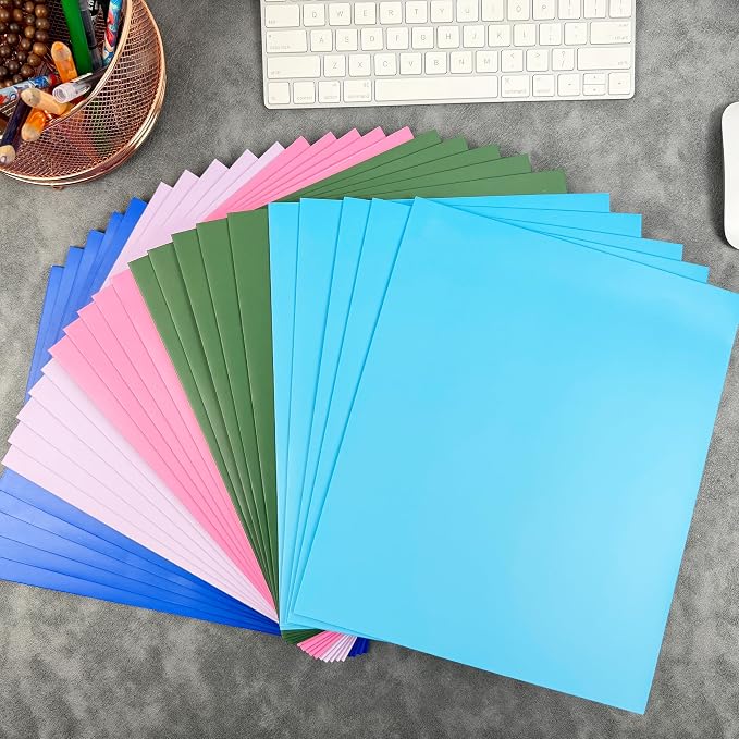100 Packs Color Folders with Pockets, Two Pocket Folders Bulk Fit Letter Size - Image 3