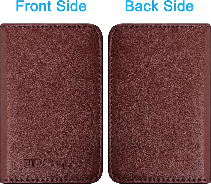 Wisdompro Business Card Holder, 2-Sided PU Leather Folio Name Card Holder - Image 6