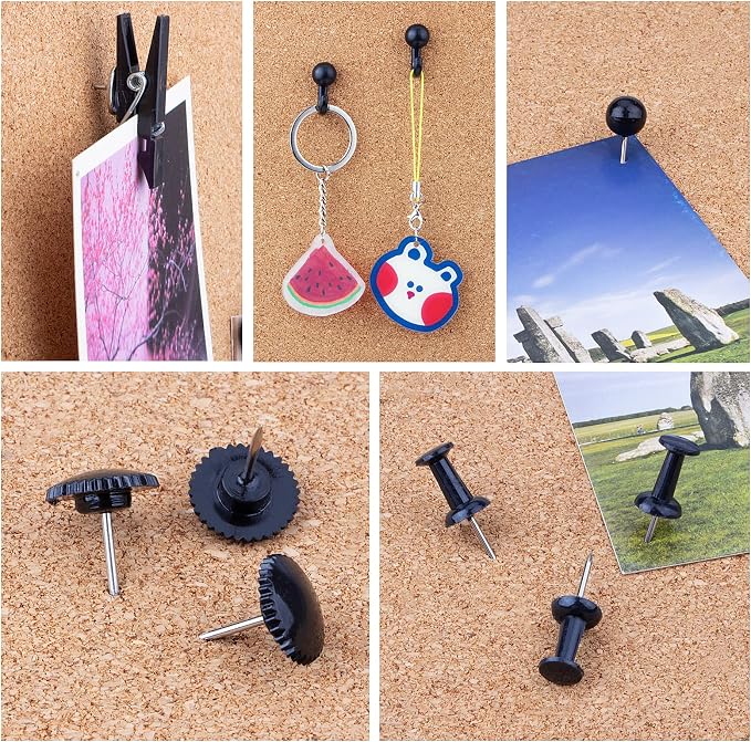 Push Pins Set, 5 Styles Thumb Tacks Map Pins, Steel Point Pushpins Thumbtacks - Image 6