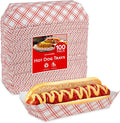 Stock Your Home Checkered Food Boats 100 Pack Retro Red & White Grease by StockYourHome