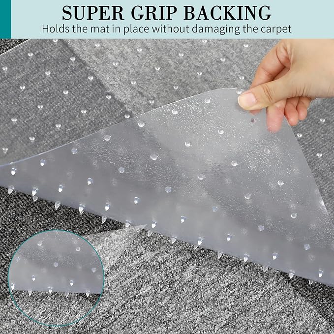 BesWin Office Chair Mat for Carpeted Floors, Easy Glide and Flat Without Curling - Image 3