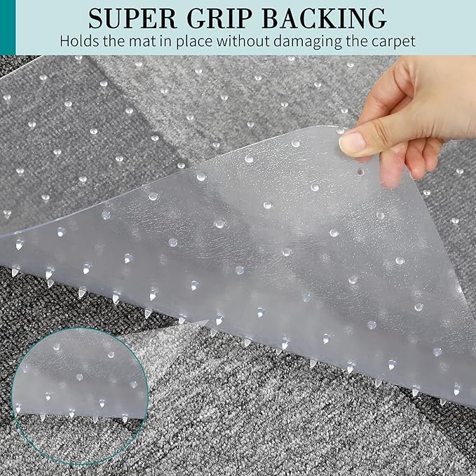 BesWin Office Chair Mat for Carpet, Thick and Sturdy Carpet Protector for Work - Image 3