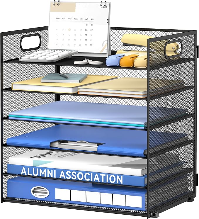 Daltack 6 Tier Paper Organizer for Desk, Paper Letter Tray Organizer for Desks by DALTACK