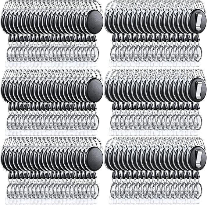 Laumoi 450 Packs Retractable ID Badge Holder Name ID Badge Reel Clips Keychain by Unknown