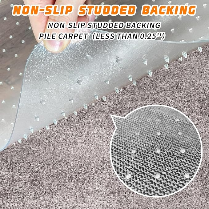Office Chair Mat for Carpet Floors, Desk Mats 48"X36" for Rolling Desk on Low - Image 4