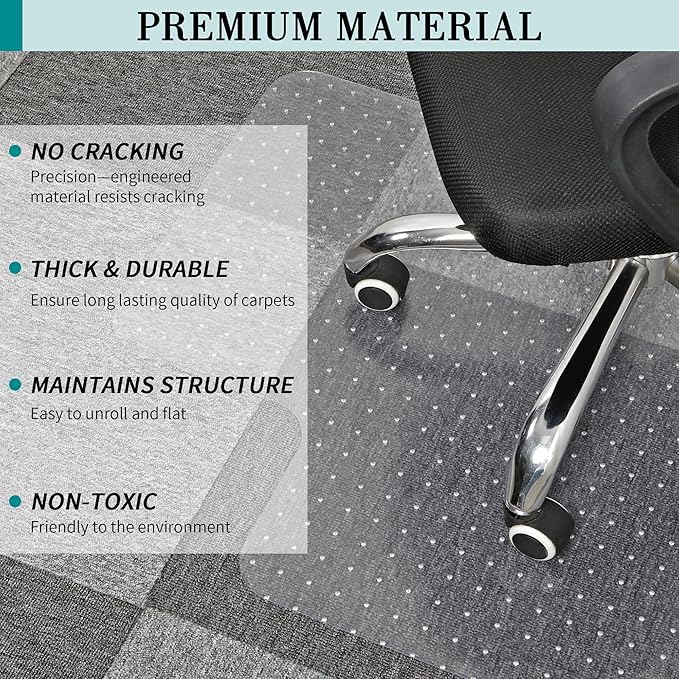 BesWin Office Chair Mat for Carpets, Heavy Duty Computer Desk Floor Mat for - Image 4