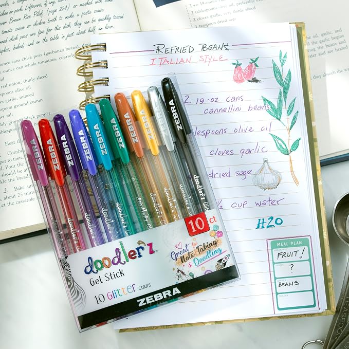 Zebra Pen, doodler’z Gel Stick Pens, 1.0mm Needle-Point Tip, Metallic Gel Ink - Image 4