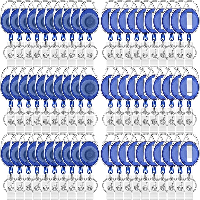Honoson 50 Pcs Heavy Duty Retractable Badge Reels Batch ID Badge Holder by Honoson