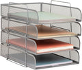 Mind Reader Stackable Paper Tray, Desktop Organizer, File Storage, Metal Mesh by MindReader