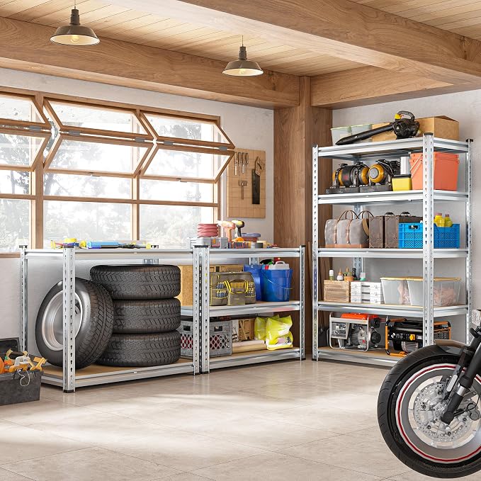 REIBII Garage Shelving, 5 Tier Storage Shelves Load 2400LBS, Adjustable Garage - Image 4