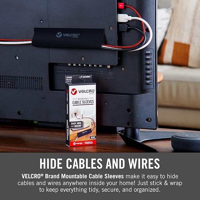 VELCRO Brand VEL-30797-USA Mountable Cable Sleeve | Cord Management Mounts on - Image 6