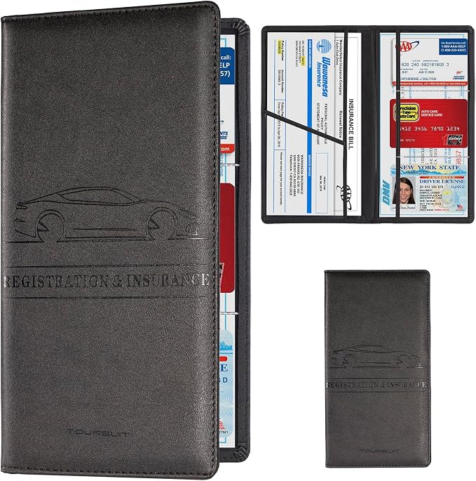 TOURSUIT Car Registration and Insurance Card Holder, Vehicle License Document by TOURSUIT