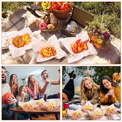 Geosar 100 Pcs Gingham Party Supplies Disposable Paper Food Trays Bulk - Image 6