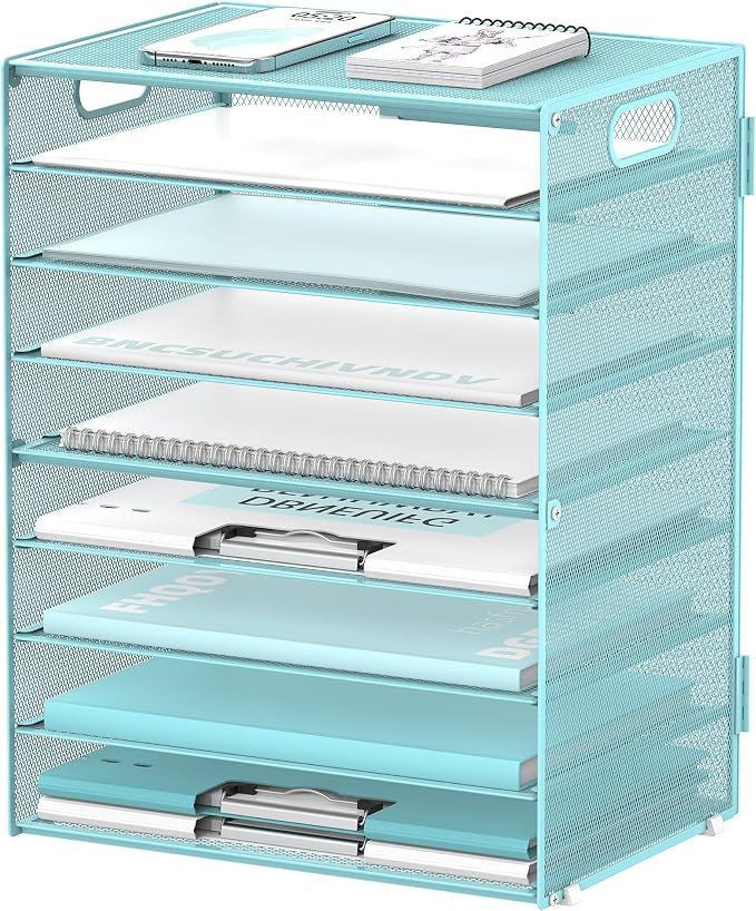 DALTACK 9-Tier Paper Organizer for Desk, Mesh Letter Tray Desk Organizer by DALTACK