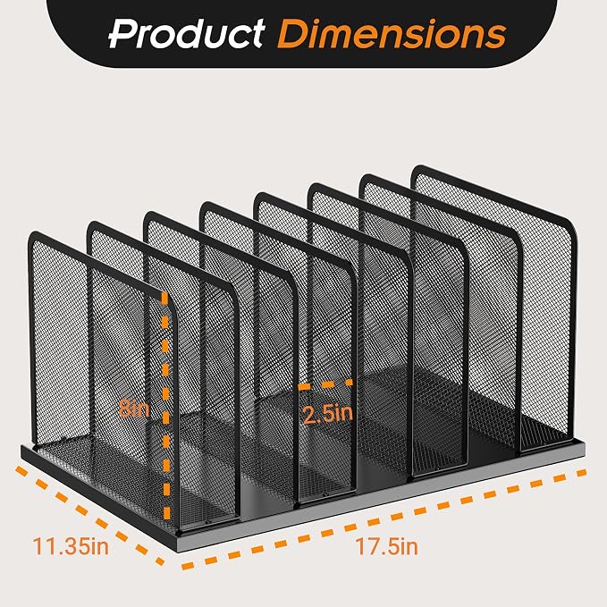 Kuntine.B Desk File Organizer Upright Mesh Desktop Organizer File Sorter Office - Image 2