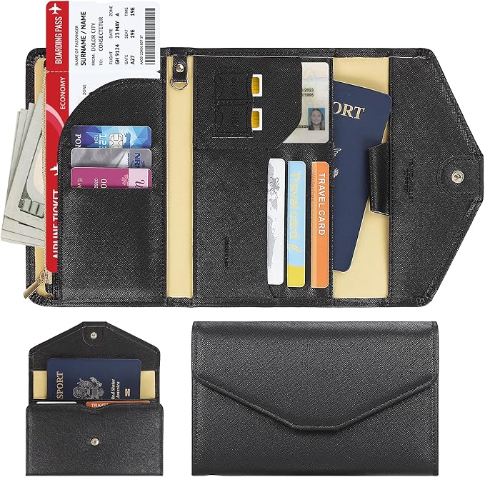 ZOPPEN Mulit-purpose Rfid Blocking Passport Holder Travel Wallet Passport and - Image 4