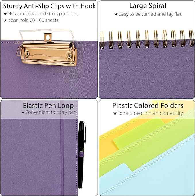 Ospelelf Foldable Spiral Clipboard Folio - Image 4
