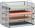 Mind Reader Stackable Paper Tray, Desktop Organizer, File Storage, Metal Mesh by MindReader