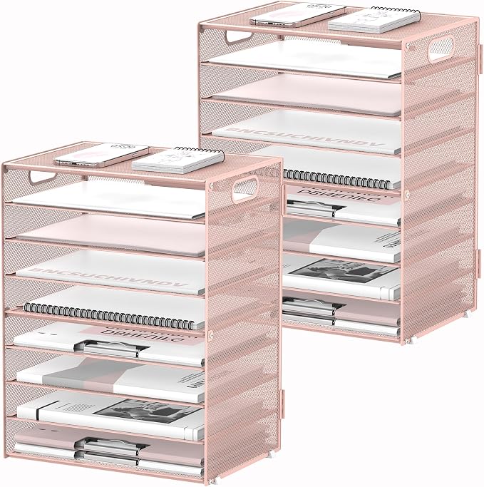 DALTACK 9-Tier Paper Organizer for Desk, Mesh Letter Tray Desk Organizer by DALTACK