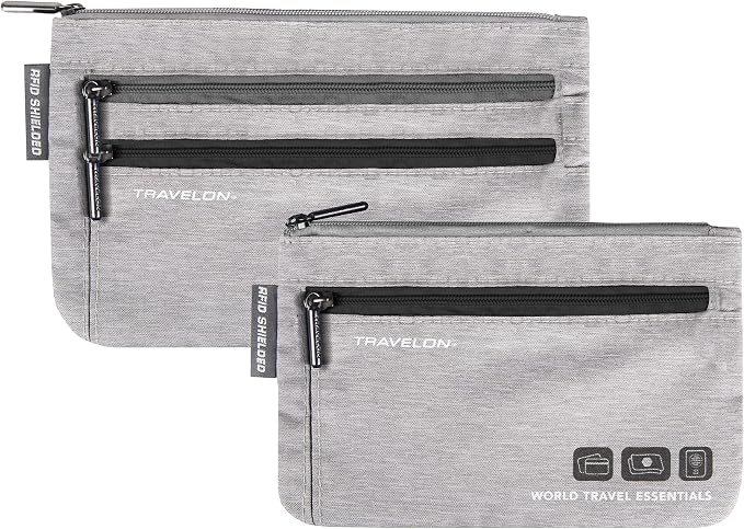 Travelon World Travel Essentials Set of 2 Currency and Passport Organizers by Travelon