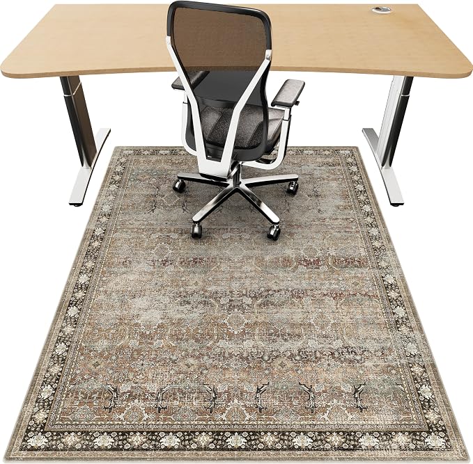 Office Chair Mat for Hardwood Floor, Anti-Slip Under Desk Mat Rug for Rolling by Unknown