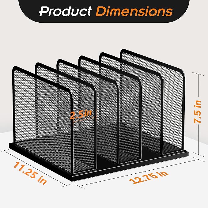 Kuntine.B Desk File Organizer Upright Mesh Desktop Organizer File Sorter Office - Image 2